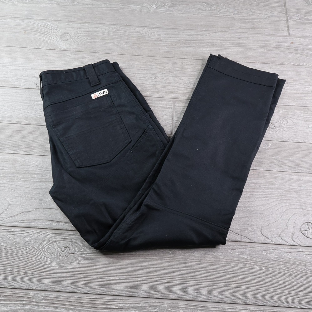 LIVSN Flex Canvas Pants Men's Size 30x30 Black Articulated Hiking Utility